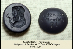 Basalt Intaglio AEsculapius bust w staff